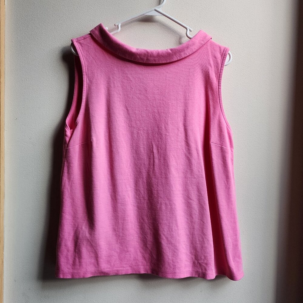 Talbots Hot Pink Wide Cowl Neck Sleeveless Jersey Size XL